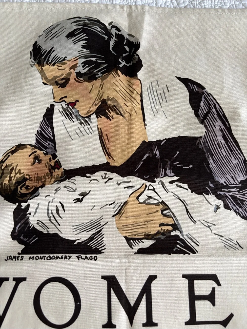 UK Radical Printed Cotton Tea Towel Vintage Illustration Graphic Cream and Black